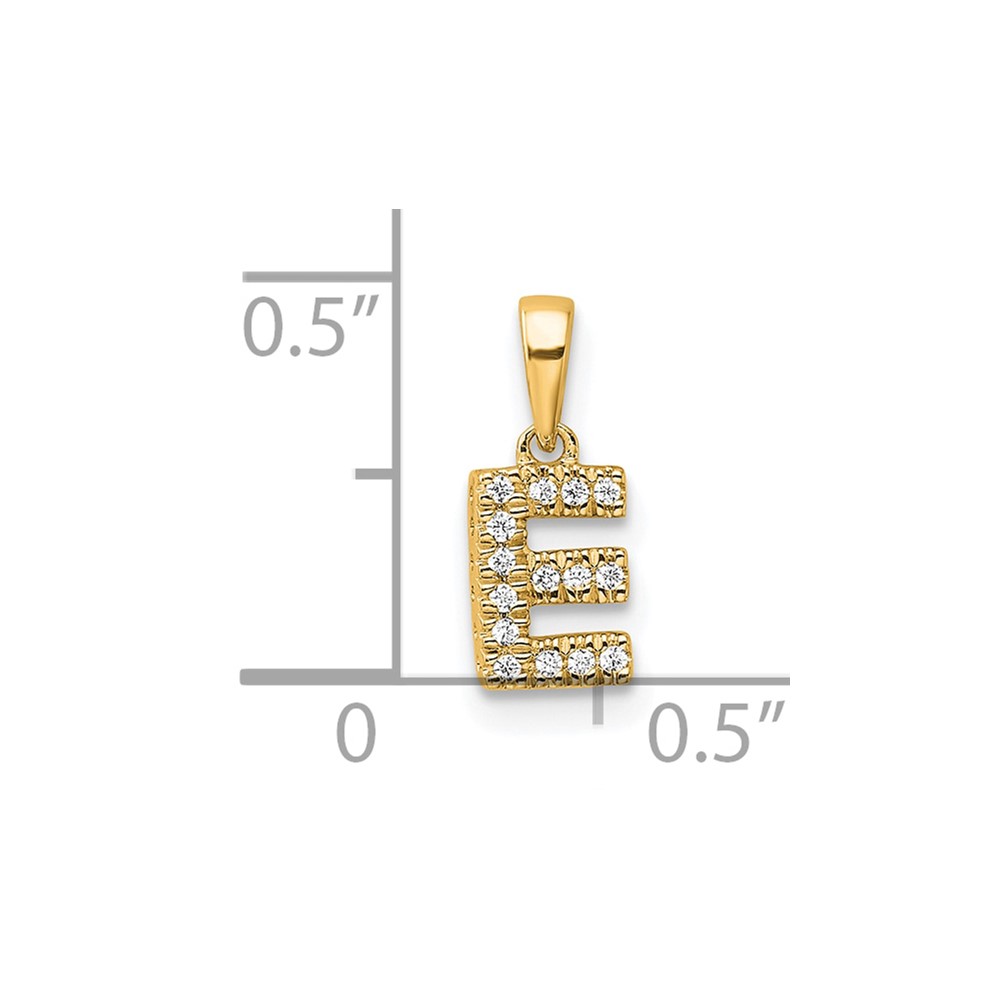 14K  Diamond Letter E Initial with Bail Pendant (PM9797E-006-YA)