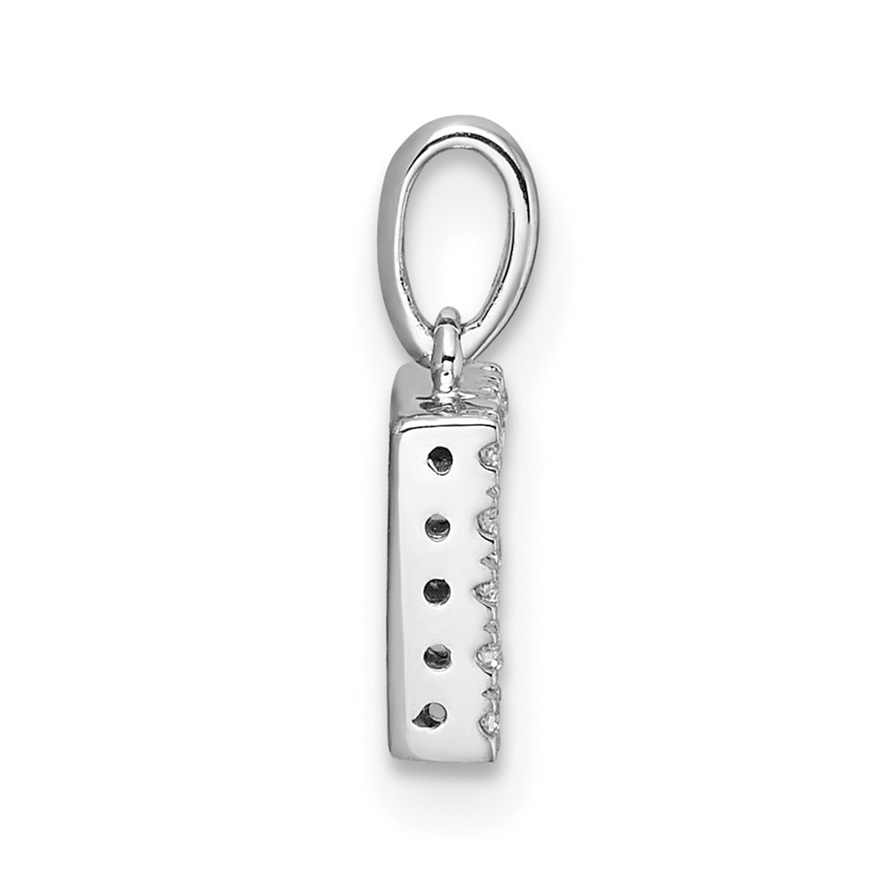14K  White Gold Diamond Letter F Initial with Bail Pendant (PM9797F-005-WA)
