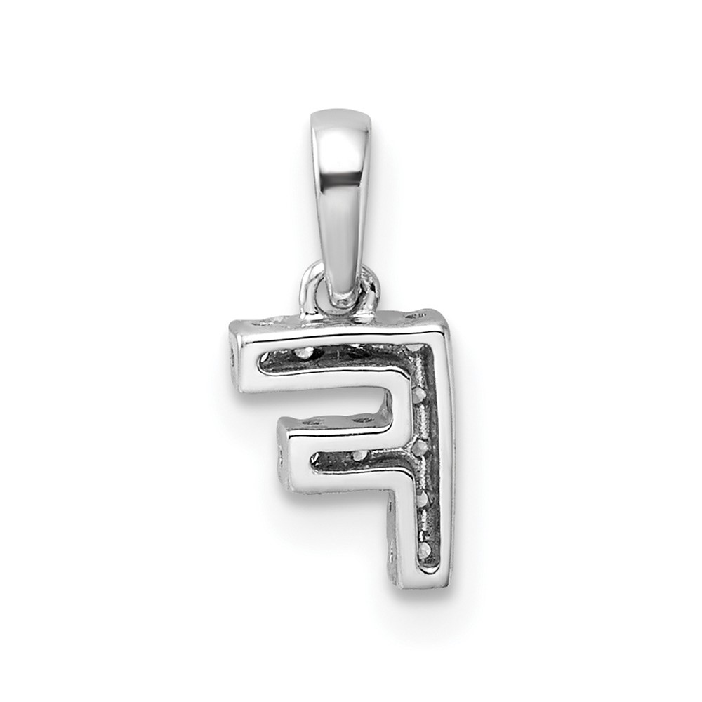 14K  White Gold Diamond Letter F Initial with Bail Pendant (PM9797F-005-WA)