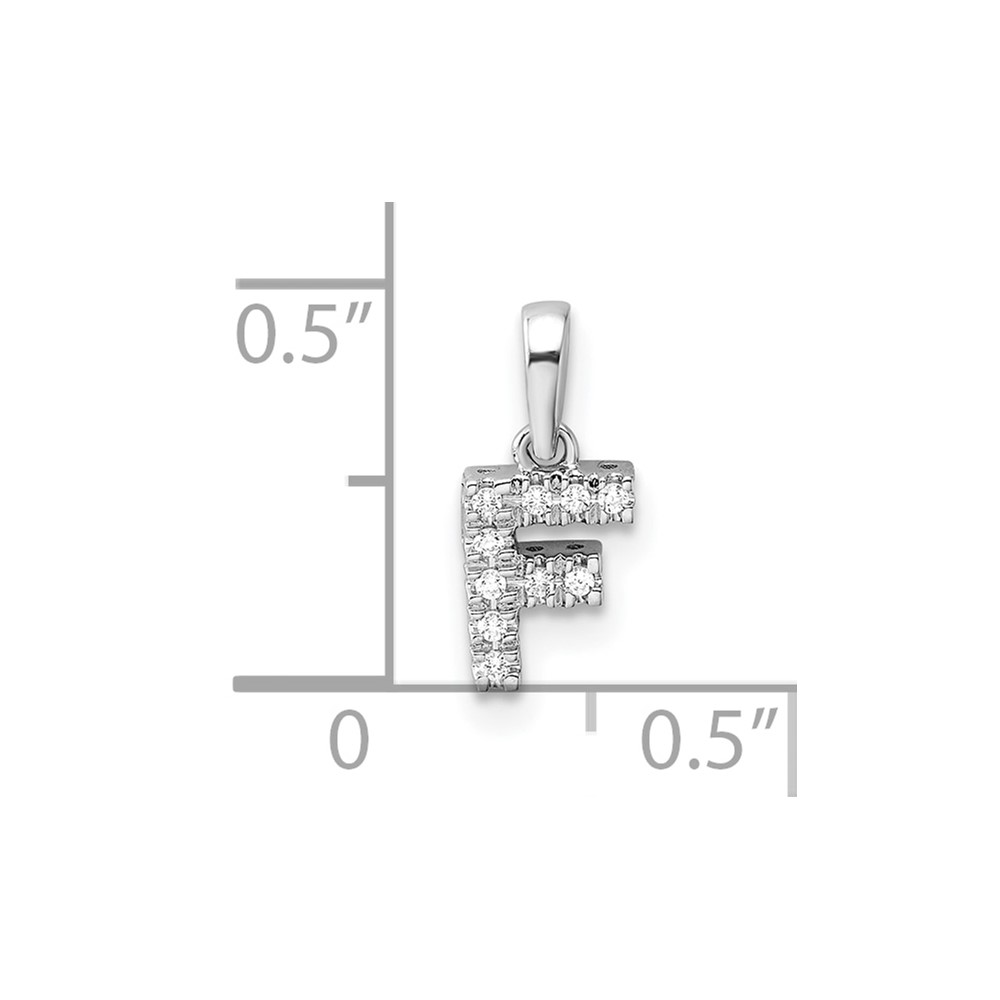 14K  White Gold Diamond Letter F Initial with Bail Pendant (PM9797F-005-WA)