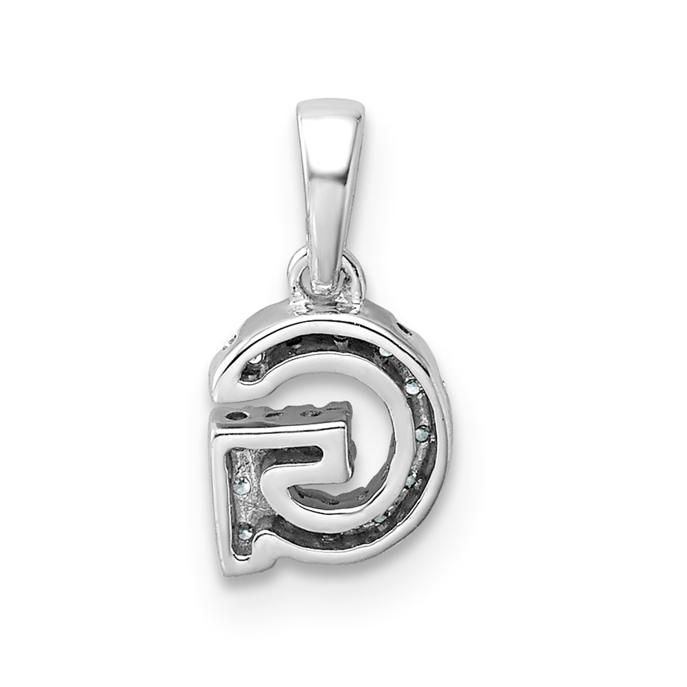 14K  White Gold Diamond Letter G Initial with Bail Pendant (PM9797G-008-WA)