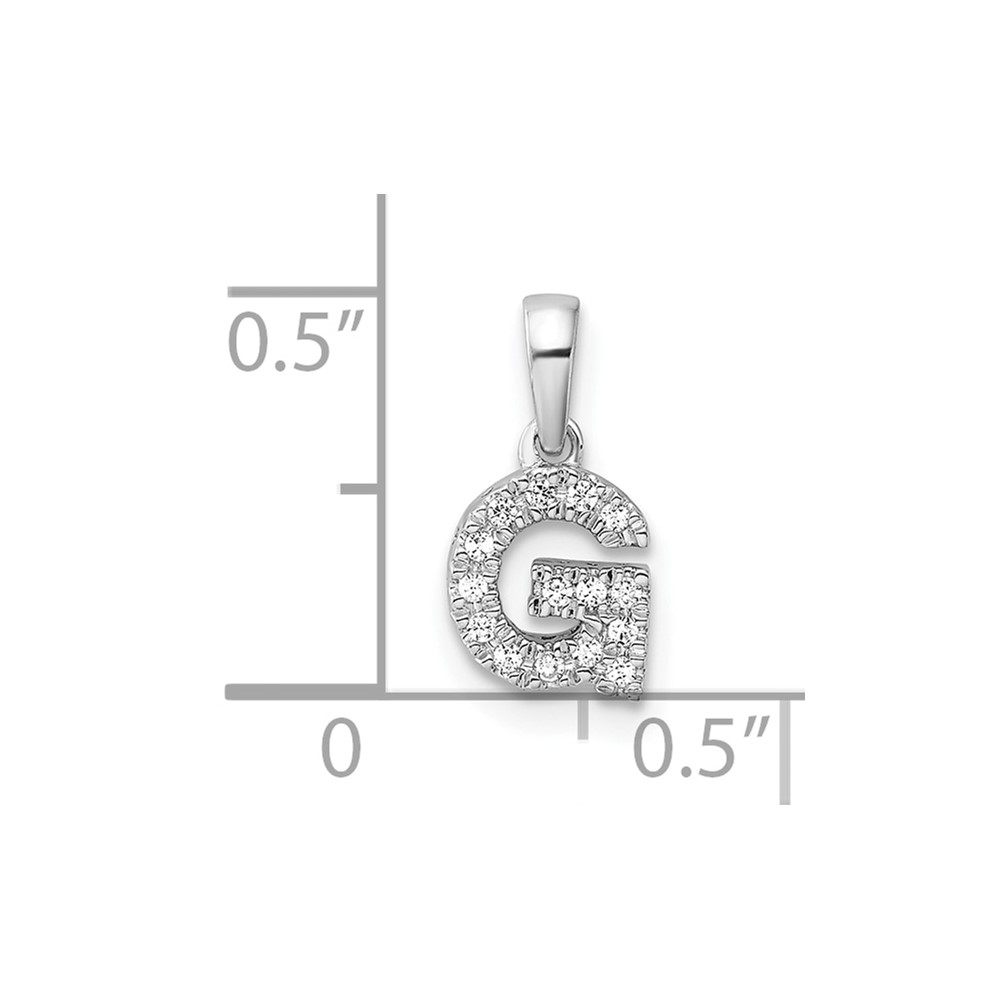 14K  White Gold Diamond Letter G Initial with Bail Pendant (PM9797G-008-WA)
