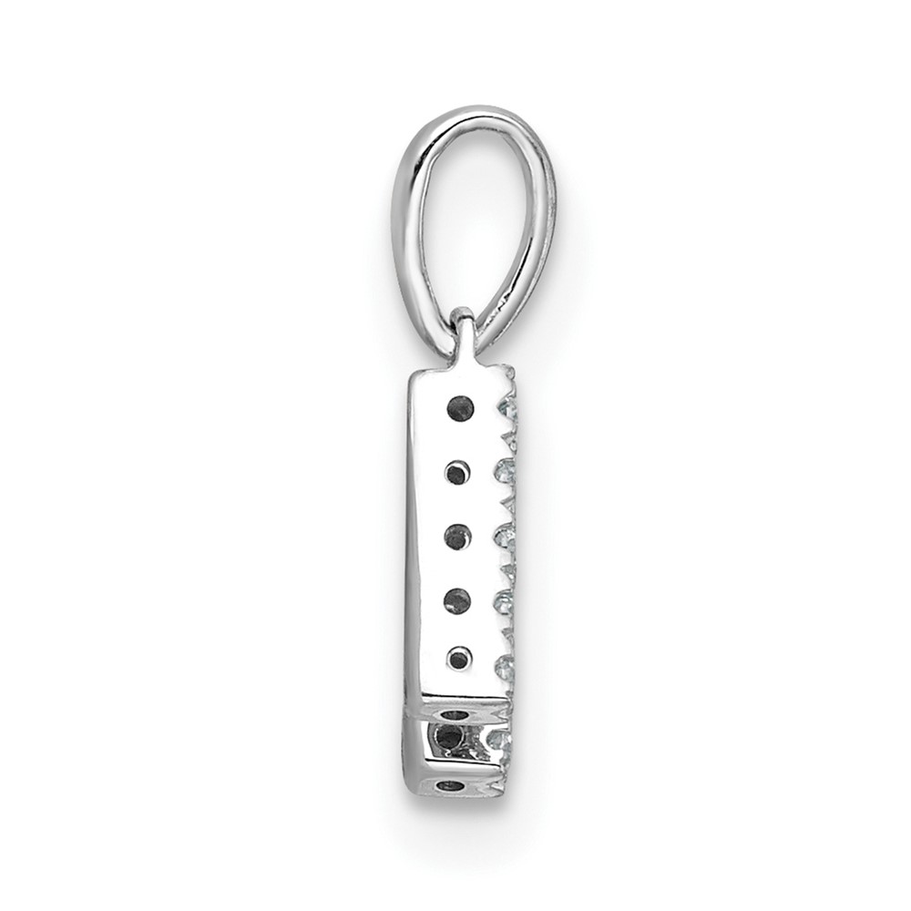 14K  White Gold Diamond Letter H Initial with Bail Pendant (PM9797H-006-WA)