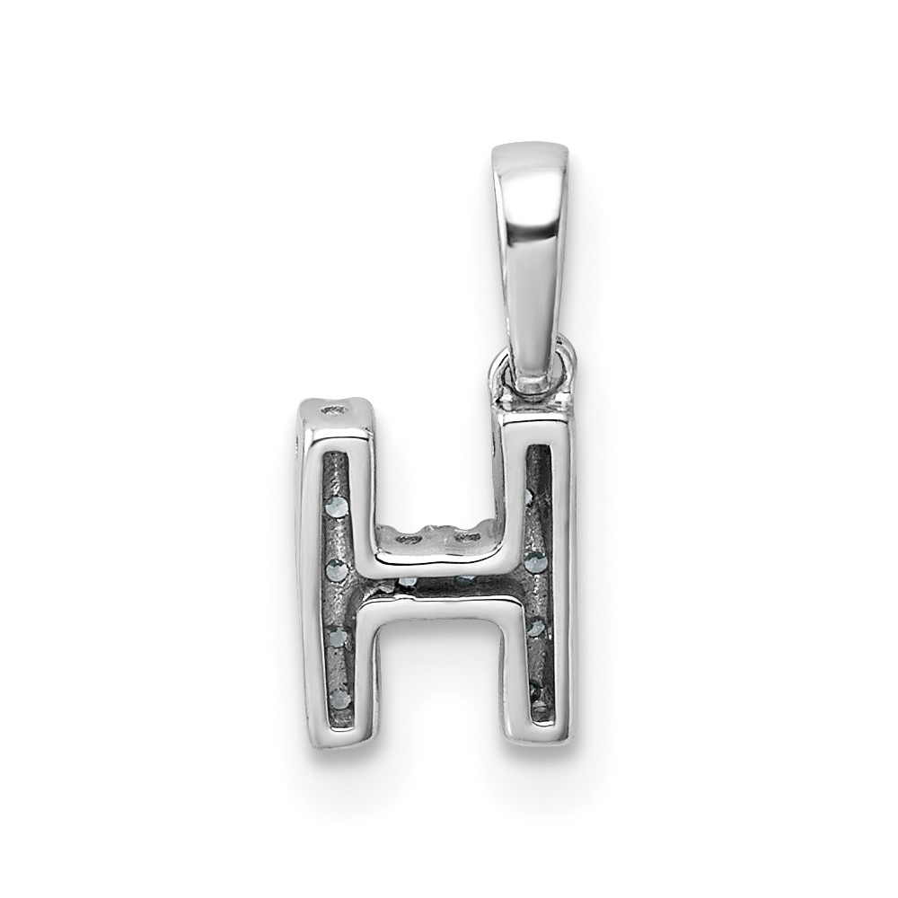 14K  White Gold Diamond Letter H Initial with Bail Pendant (PM9797H-006-WA)