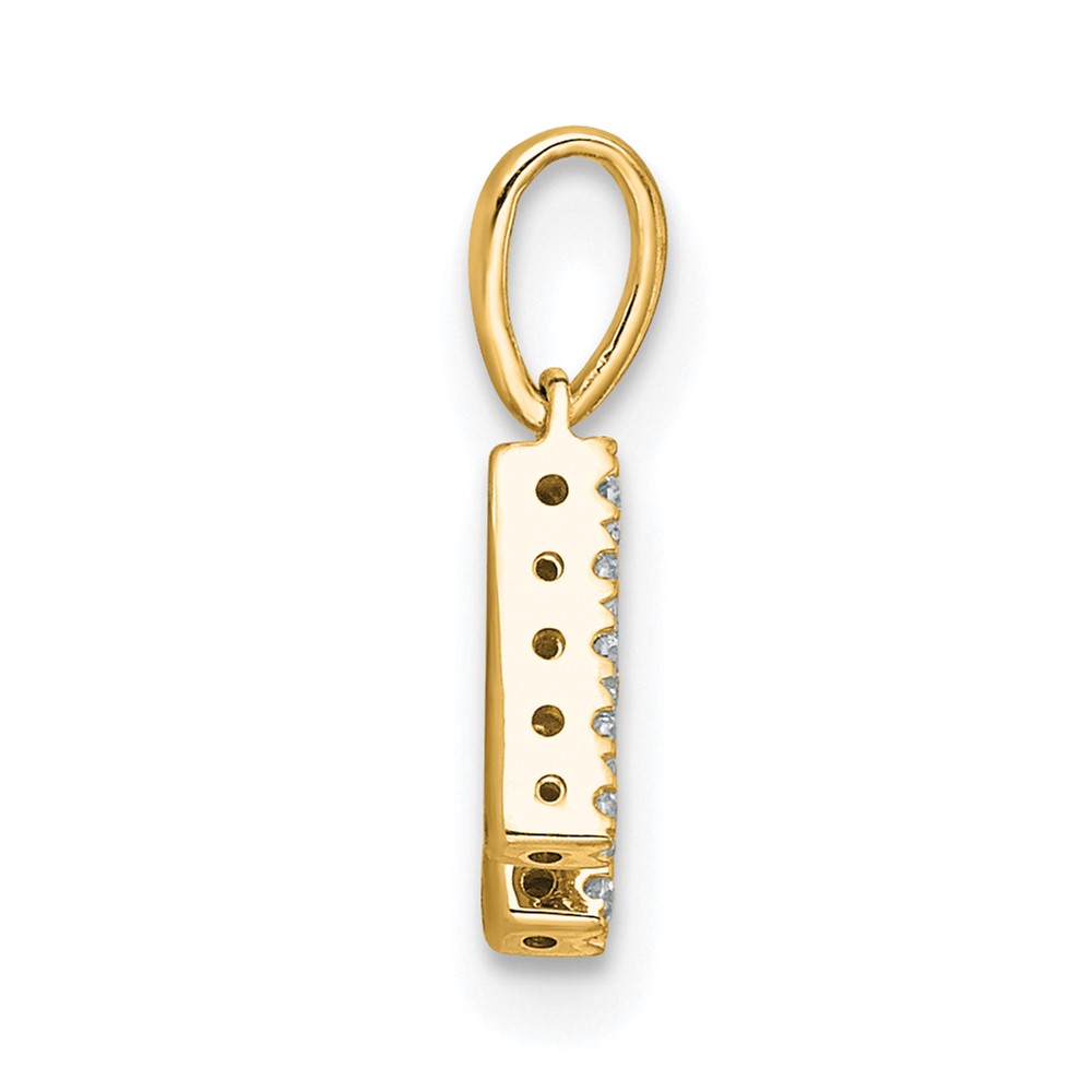 14K  Diamond Letter H Initial with Bail Pendant (PM9797H-006-YA)