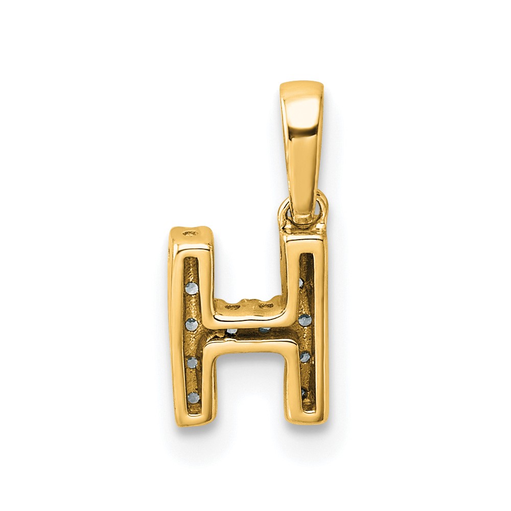 14K  Diamond Letter H Initial with Bail Pendant (PM9797H-006-YA)