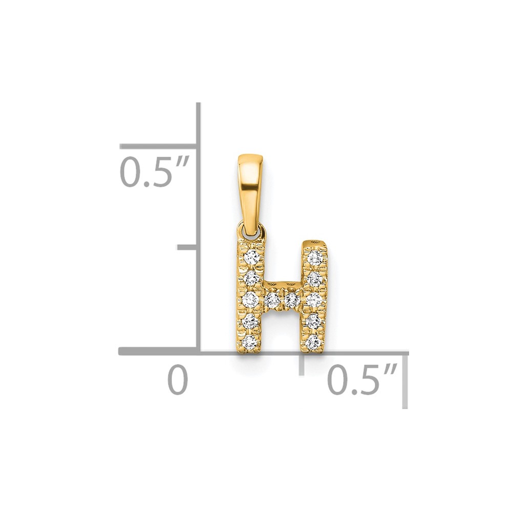 14K  Diamond Letter H Initial with Bail Pendant (PM9797H-006-YA)
