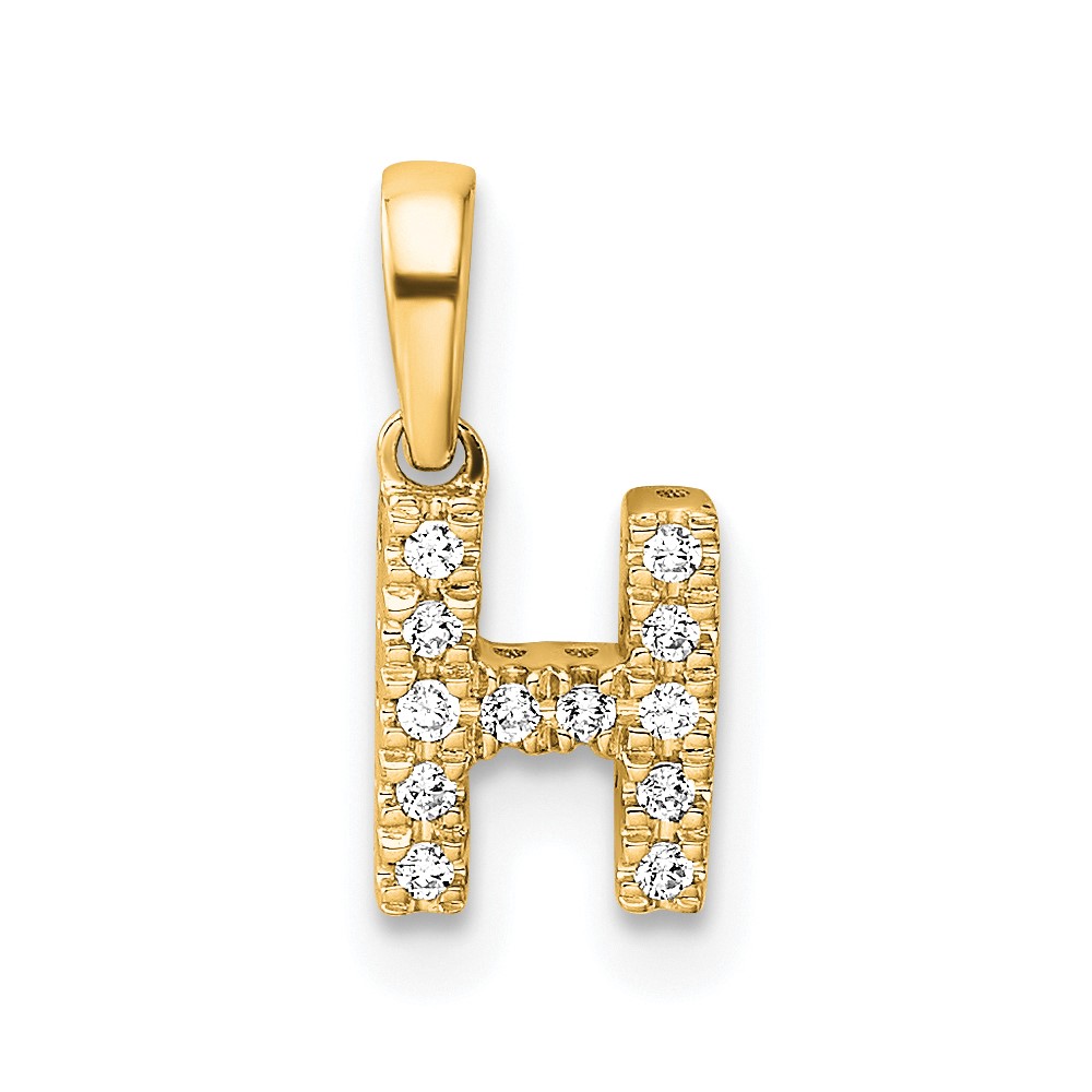 14K  Diamond Letter H Initial with Bail Pendant (PM9797H-006-YA)