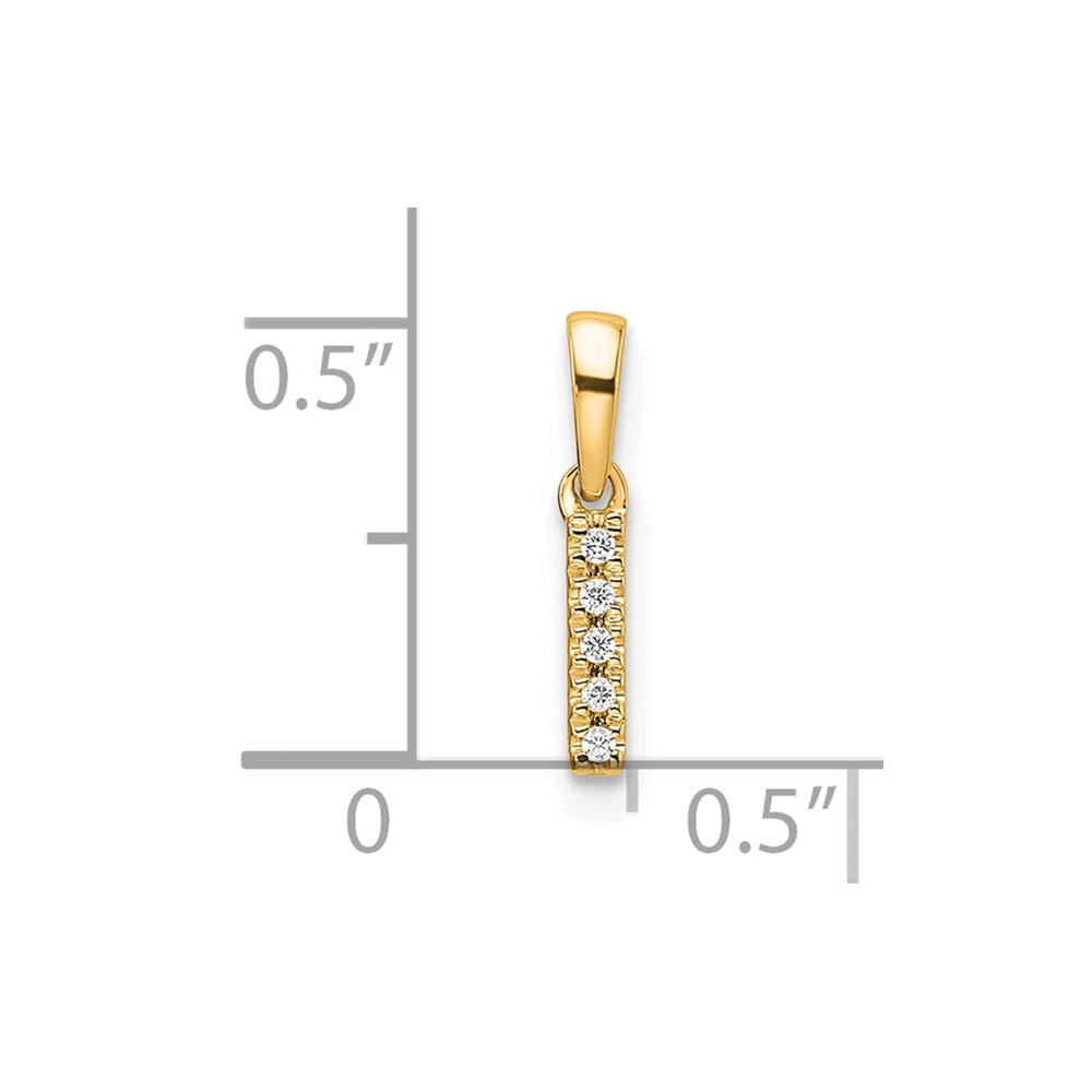 14K  Diamond Letter I Initial with Bail Pendant (PM9797I-003-YA)