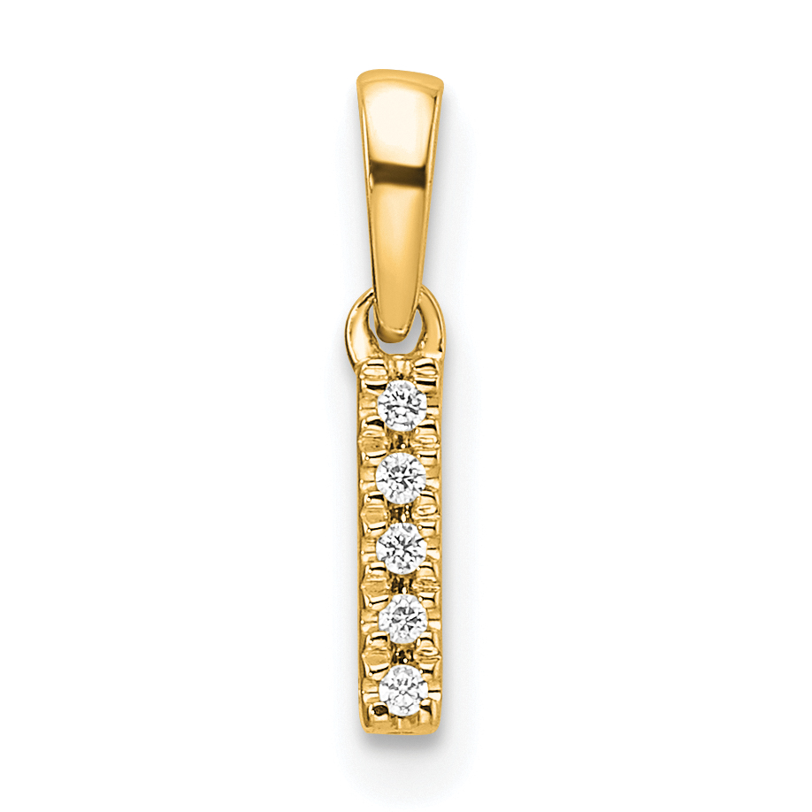 14K  Diamond Letter I Initial with Bail Pendant (PM9797I-003-YA)