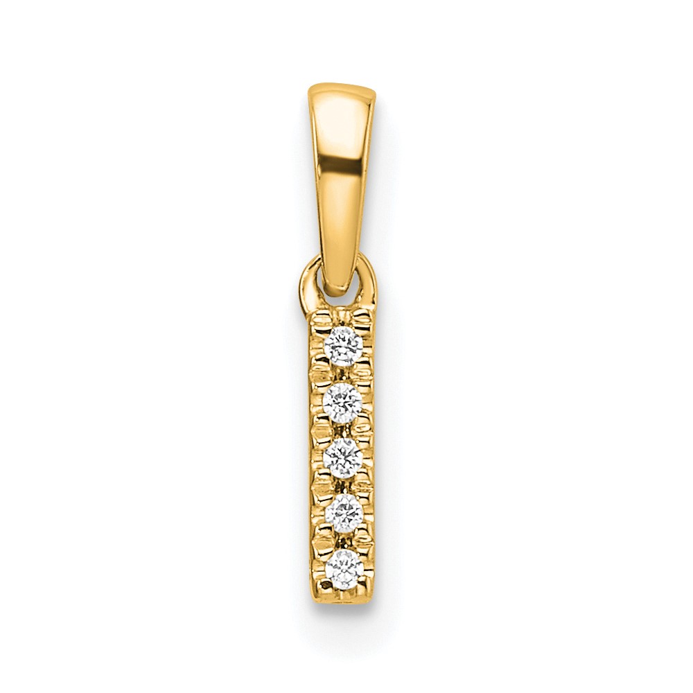 14K  Diamond Letter I Initial with Bail Pendant (PM9797I-003-YA)