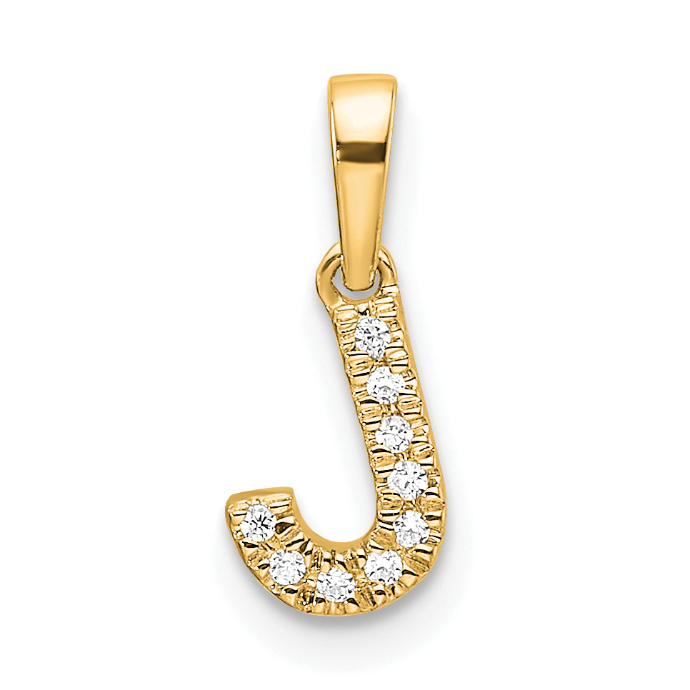 10K Diamond Letter J Initial with Bail Pendant (PM9797J-004-1YA)