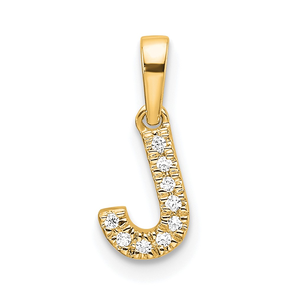 10K Diamond Letter J Initial with Bail Pendant (PM9797J-004-1YA)