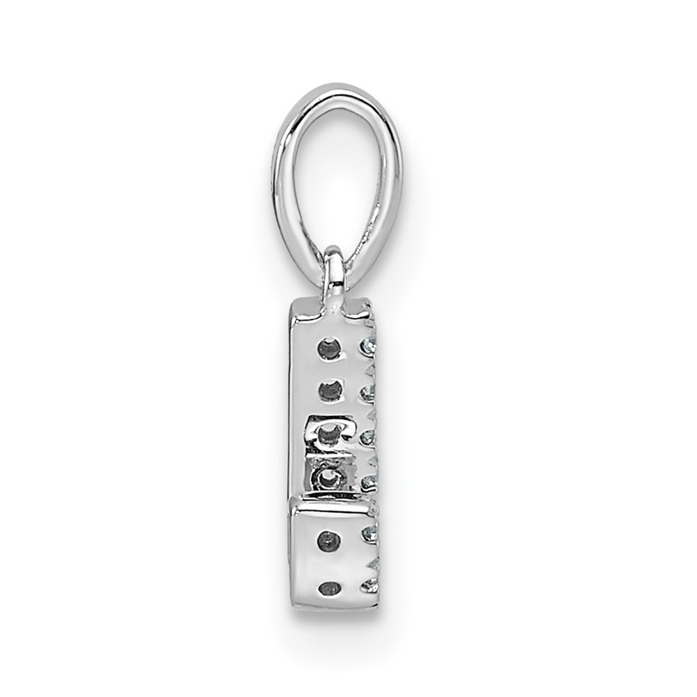 14K  White Gold Diamond Letter J Initial with Bail Pendant (PM9797J-004-WA)