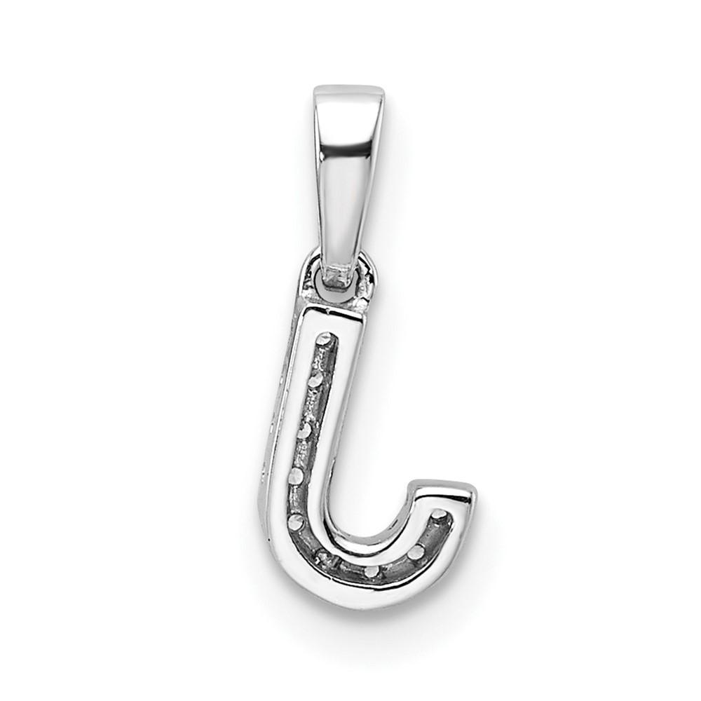 14K  White Gold Diamond Letter J Initial with Bail Pendant (PM9797J-004-WA)