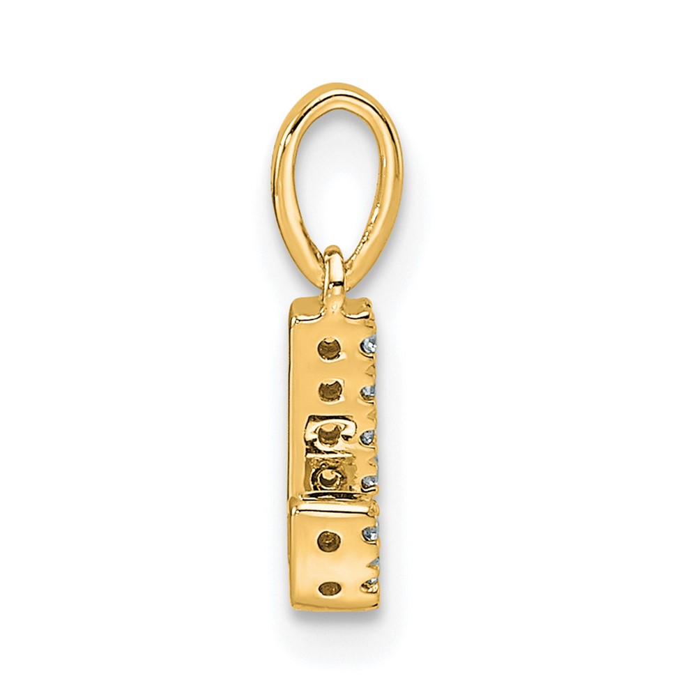 14K  Diamond Letter J Initial with Bail Pendant (PM9797J-004-YA)