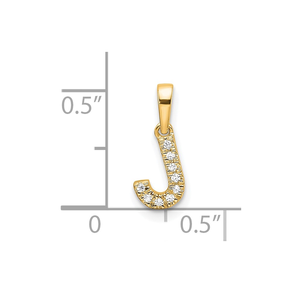 14K  Diamond Letter J Initial with Bail Pendant (PM9797J-004-YA)