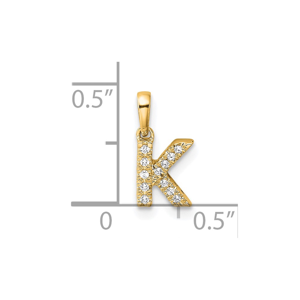 10K Diamond Letter K  Initial with Bail Pendant (PM9797K-005-1YA)
