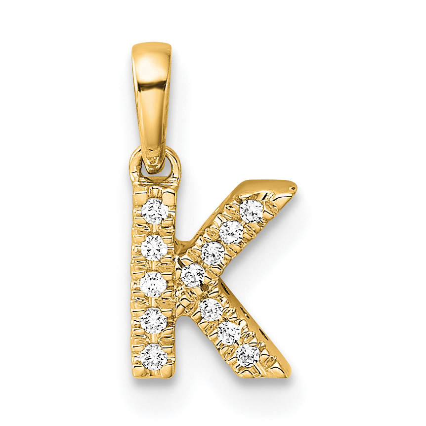 10K Diamond Letter K  Initial with Bail Pendant (PM9797K-005-1YA)