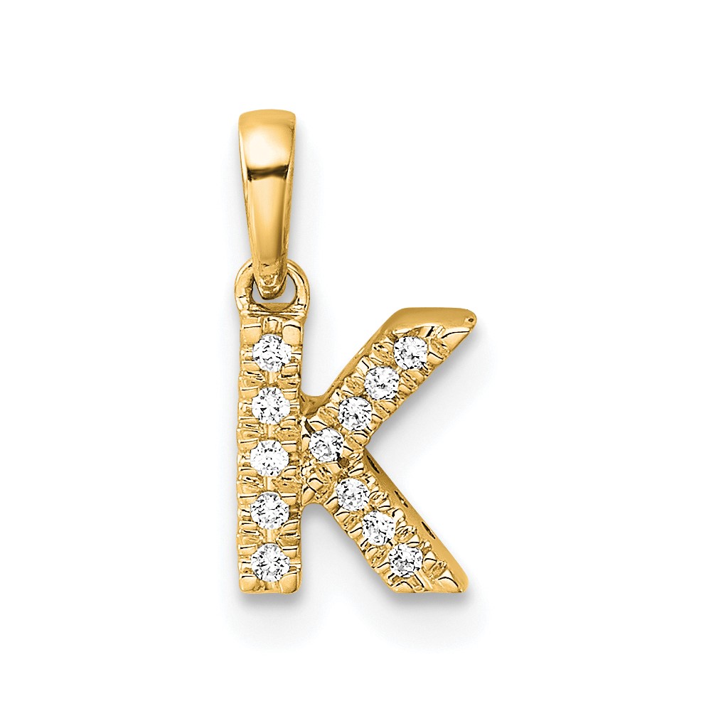 10K Diamond Letter K  Initial with Bail Pendant (PM9797K-005-1YA)
