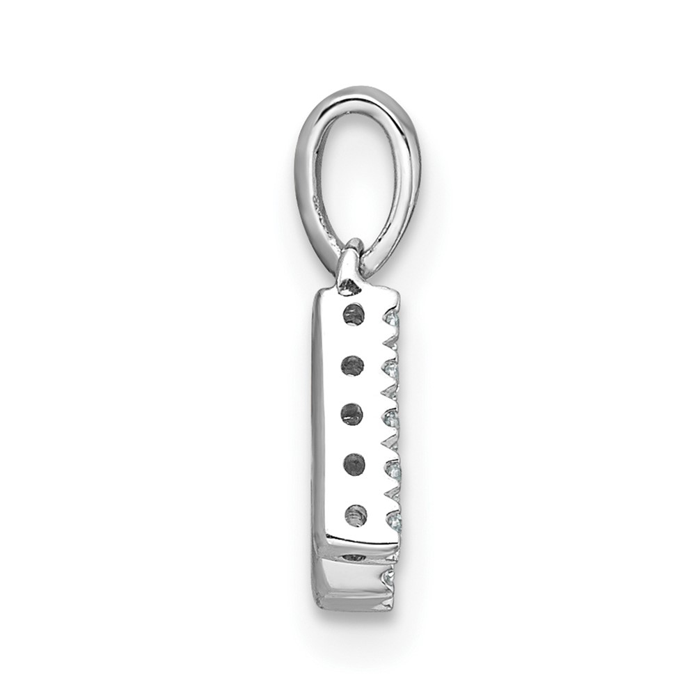 14K  White Gold Diamond Letter K  Initial with Bail Pendant (PM9797K-005-WA)