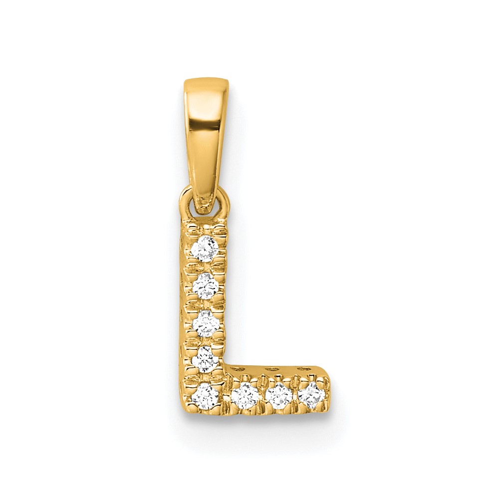 10K Diamond Letter L Initial with Bail Pendant (PM9797L-004-1YA)