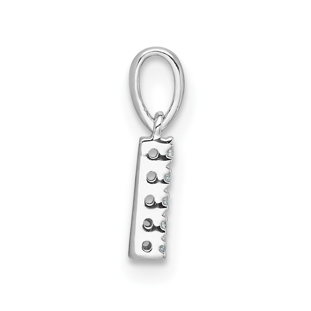 14K  White Gold Diamond Letter L Initial with Bail Pendant (PM9797L-004-WA)