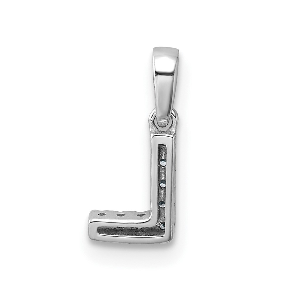 14K  White Gold Diamond Letter L Initial with Bail Pendant (PM9797L-004-WA)
