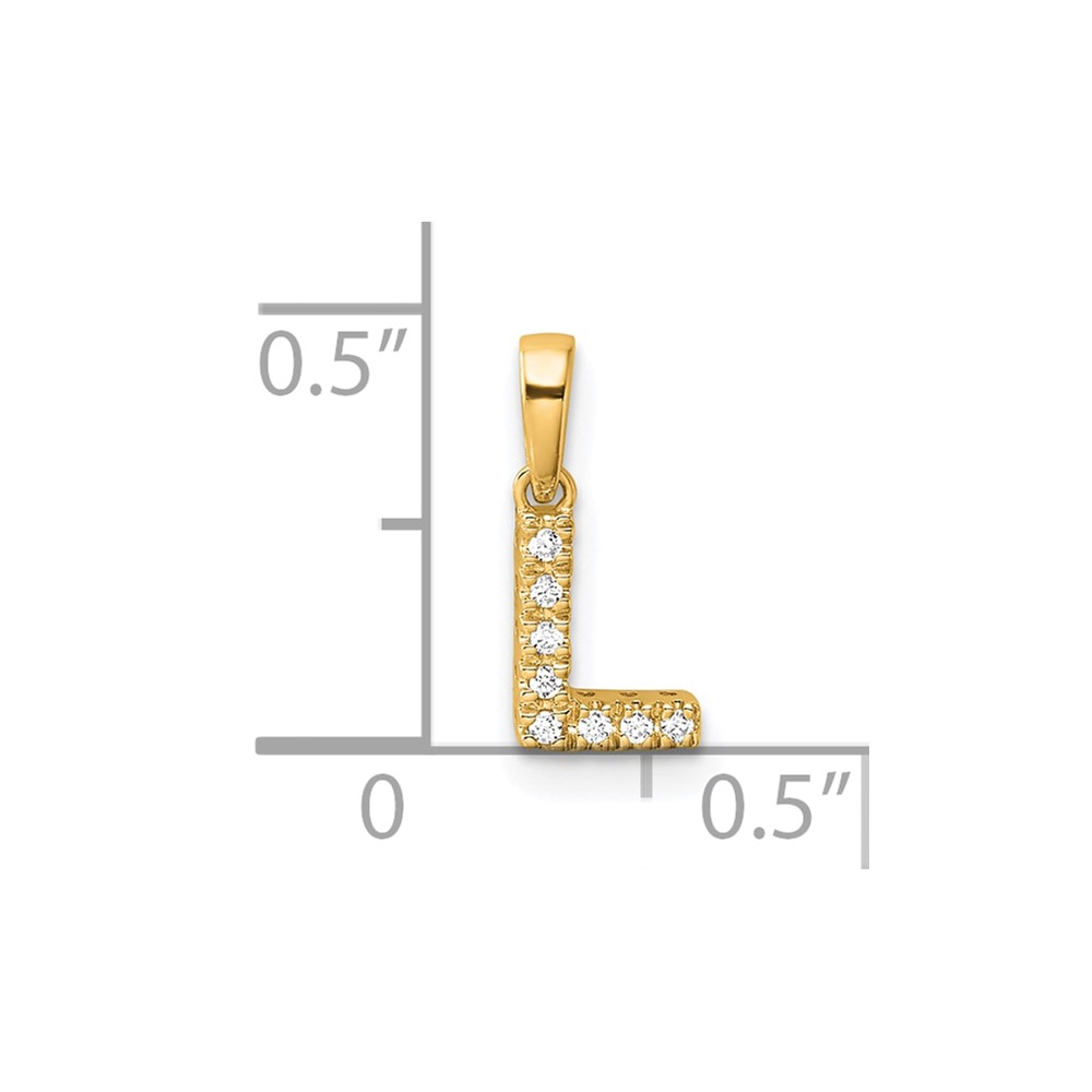 14K  Diamond Letter L Initial with Bail Pendant (PM9797L-004-YA)