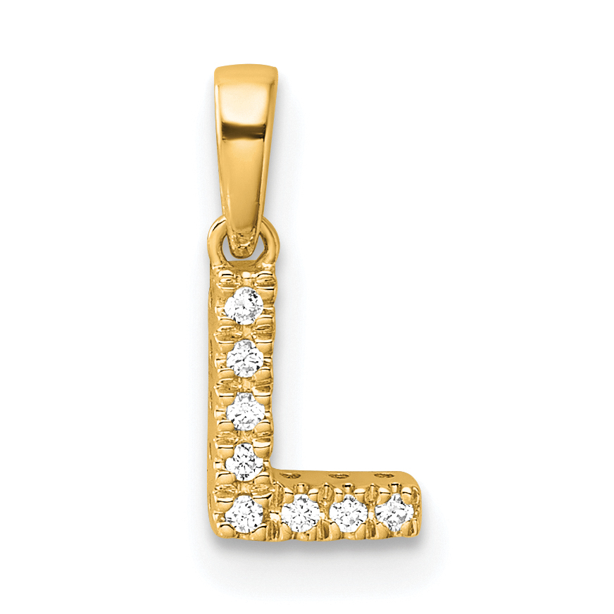 14K  Diamond Letter L Initial with Bail Pendant (PM9797L-004-YA)