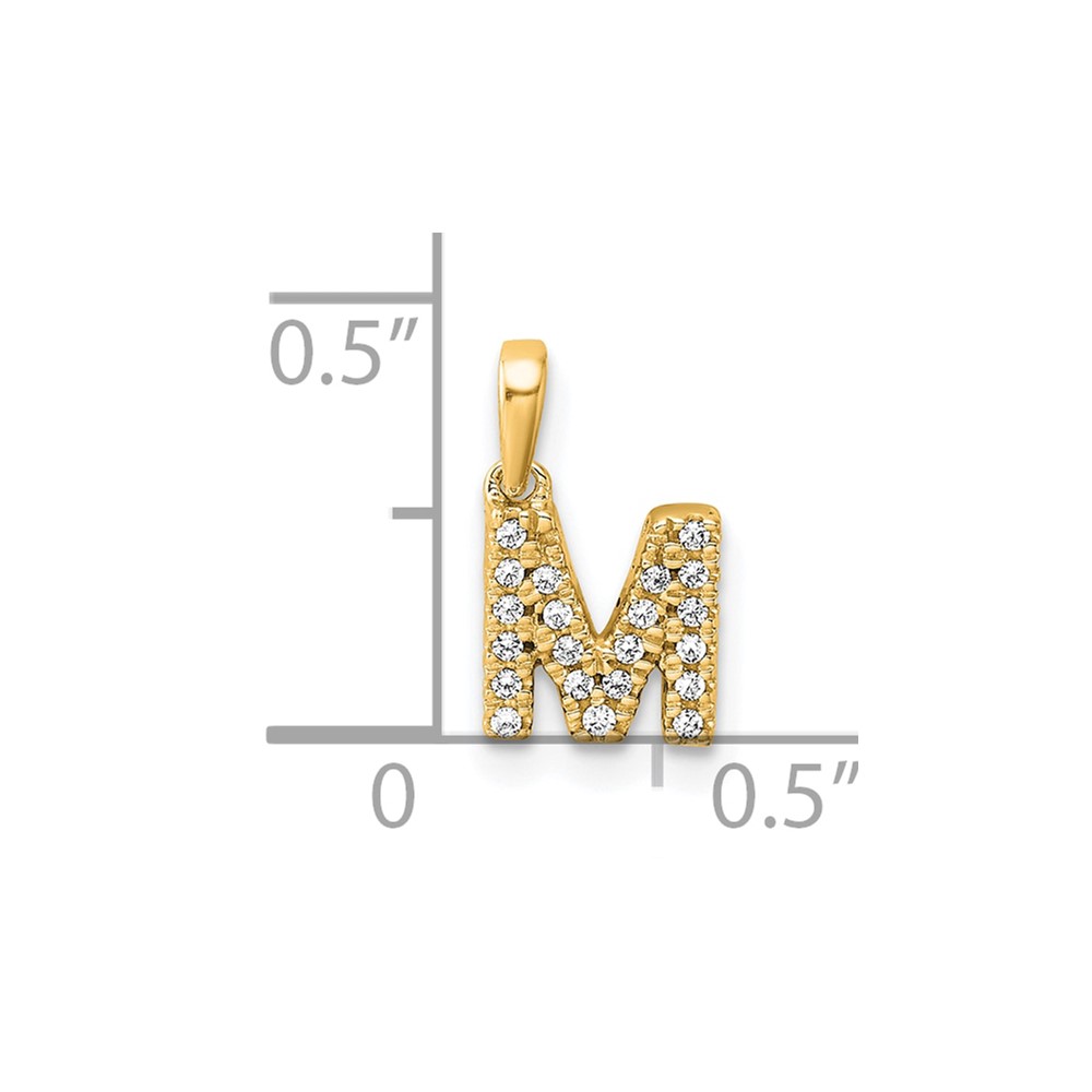 10K Diamond Letter M Initial with Bail Pendant (PM9797M-009-1YA)