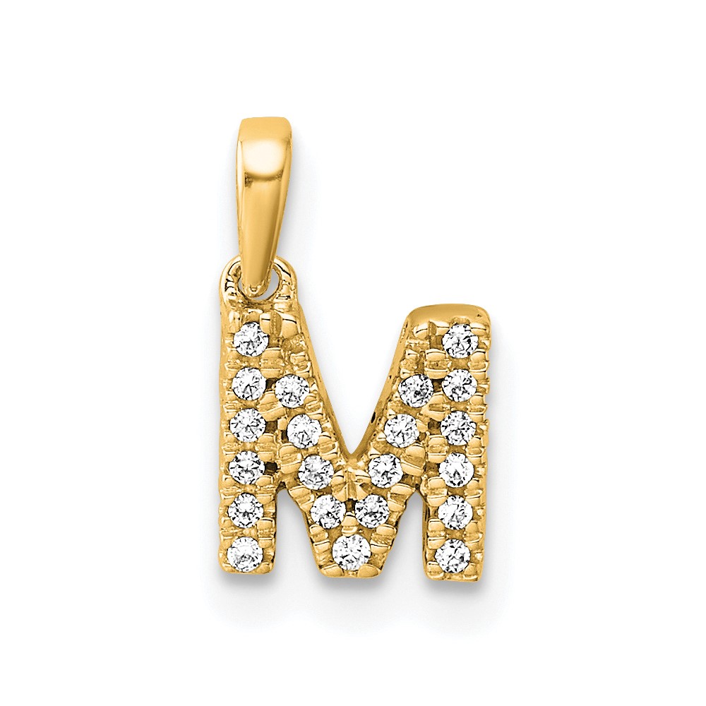 10K Diamond Letter M Initial with Bail Pendant (PM9797M-009-1YA)