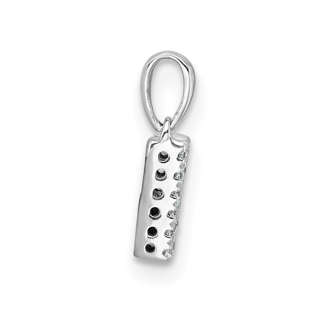 14K  White Gold Diamond Letter M Initial with Bail Pendant (PM9797M-009-WA)