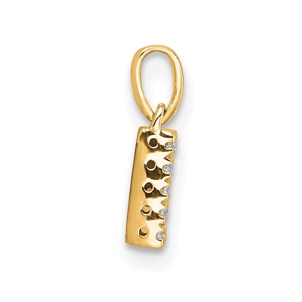 14K  Diamond Letter N Initial with Bail Pendant (PM9797N-007-YA)