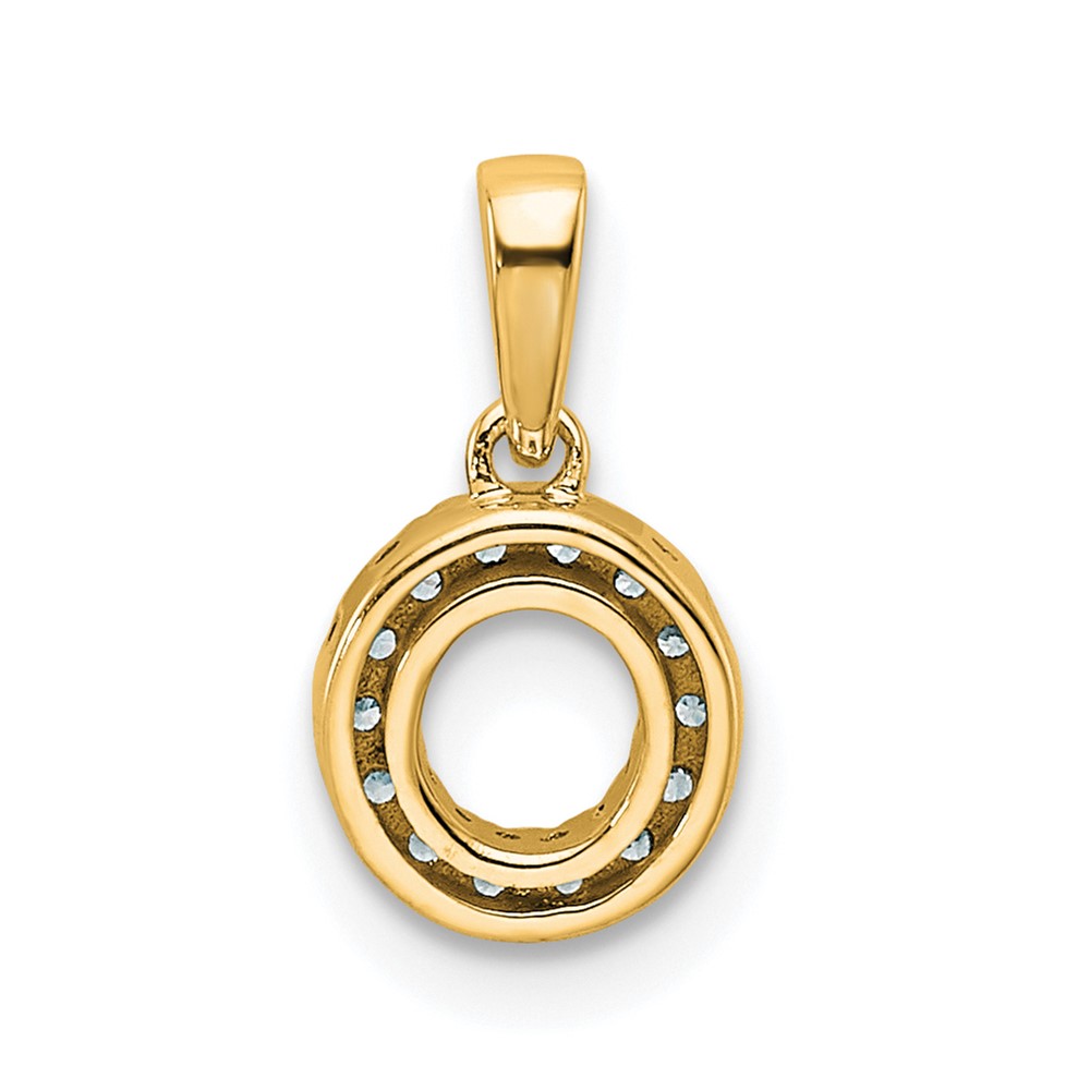 14K  Diamond Letter O Initial with Bail Pendant (PM9797O-007-YA)