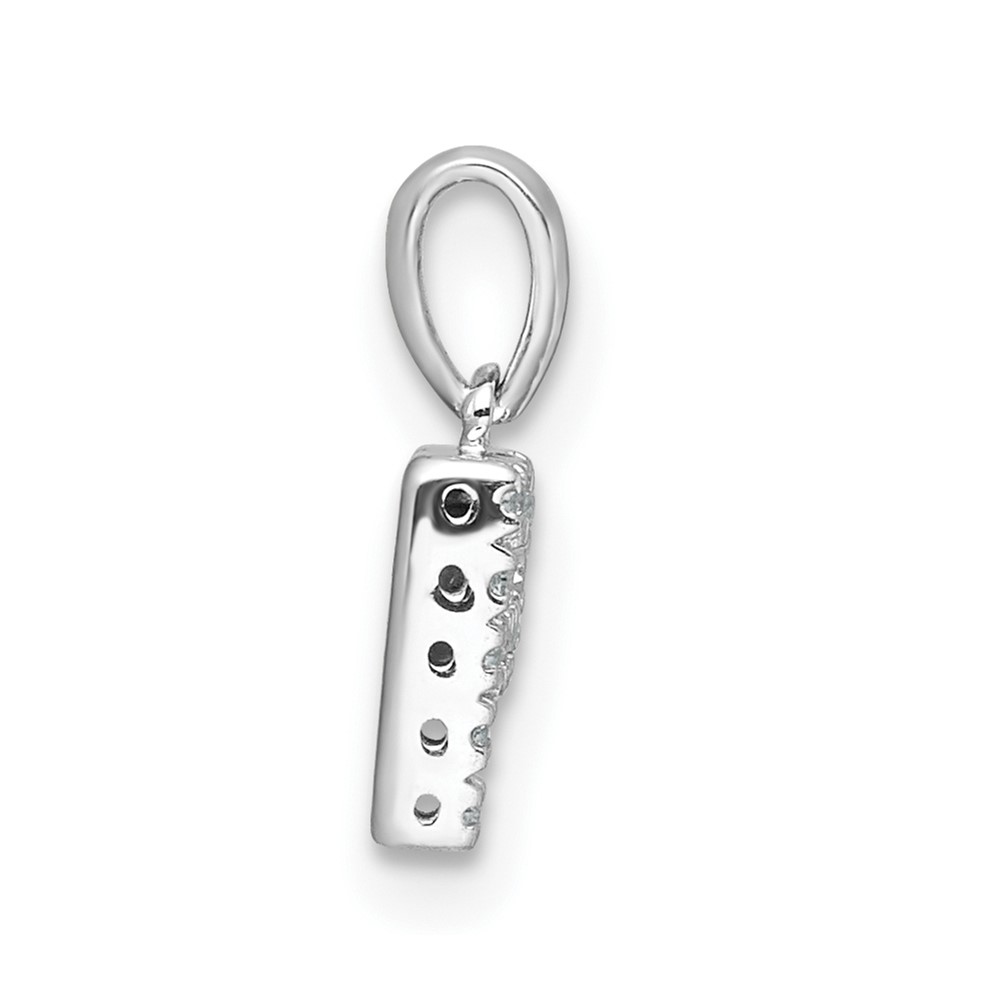 14K  White Gold Diamond Letter P Initial with Bail Pendant (PM9797P-006-WA)