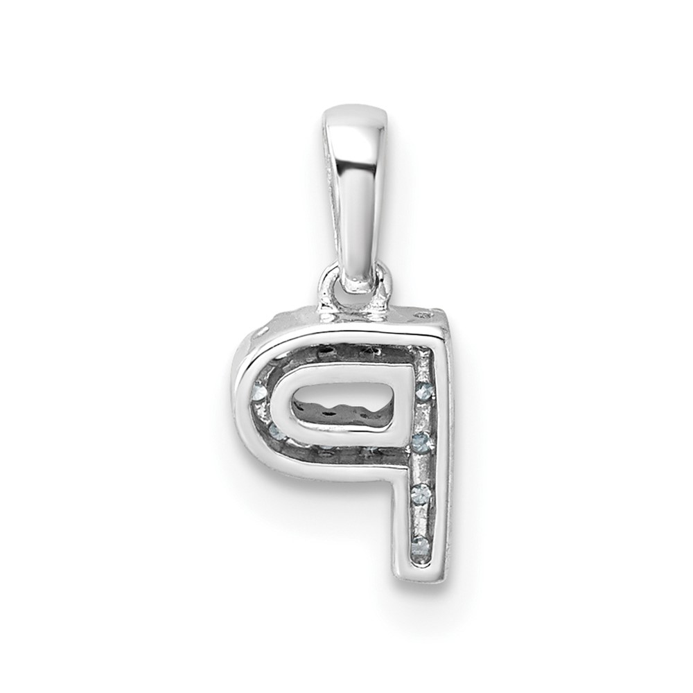 14K  White Gold Diamond Letter P Initial with Bail Pendant (PM9797P-006-WA)