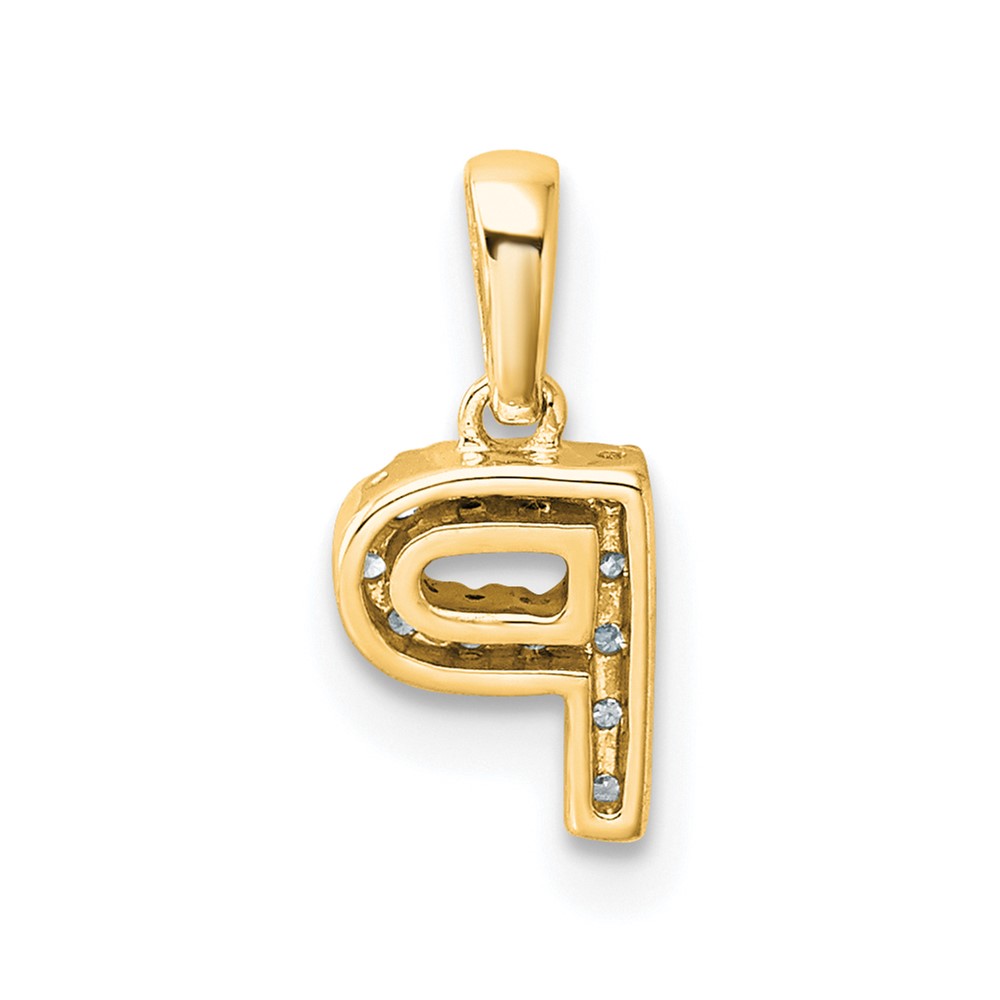 14K  Diamond Letter P Initial with Bail Pendant (PM9797P-006-YA)