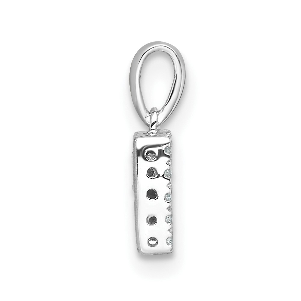 14K  White Gold Diamond Letter R Initial with Bail Pendant (PM9797R-008-WA)