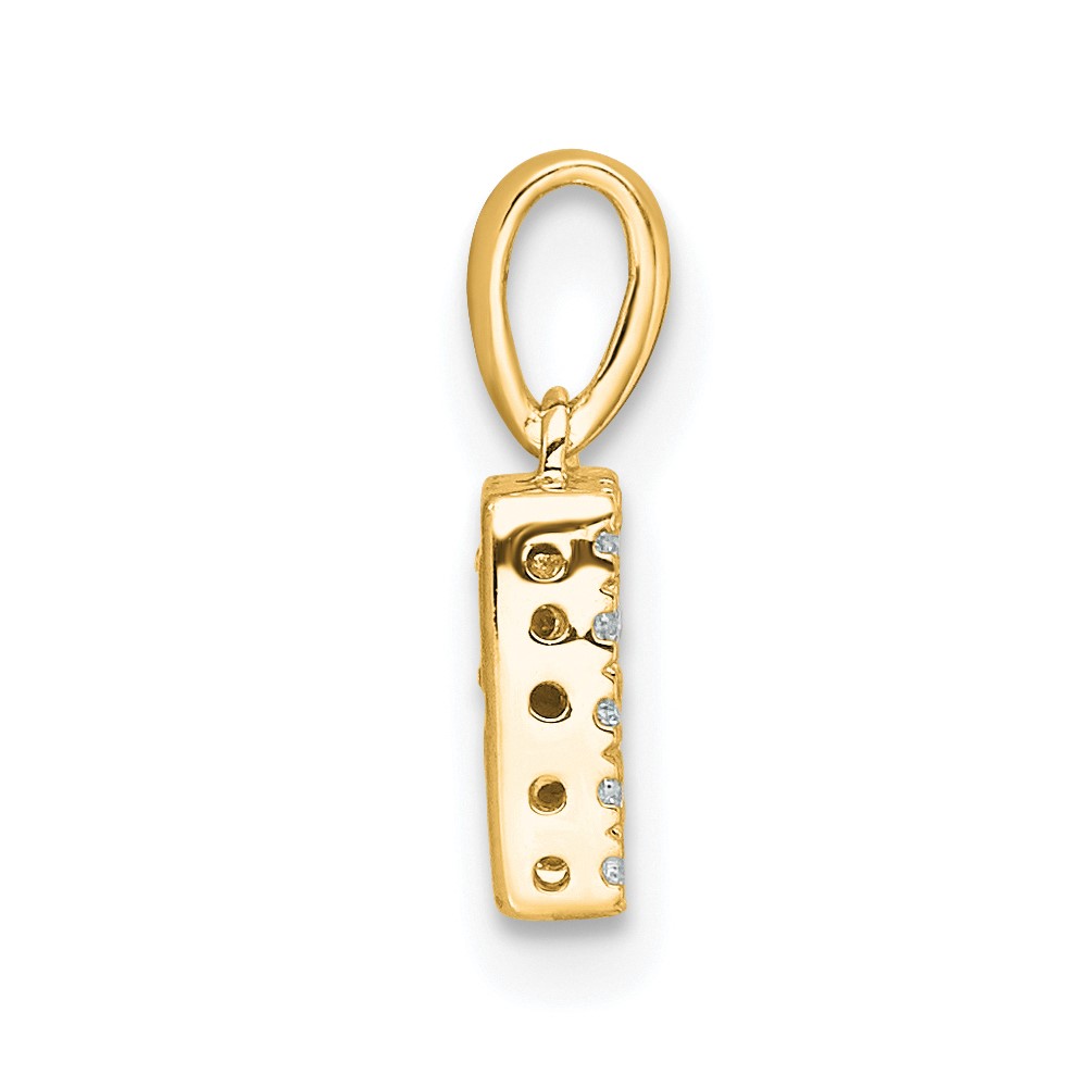 14K  Diamond Letter R Initial with Bail Pendant (PM9797R-008-YA)