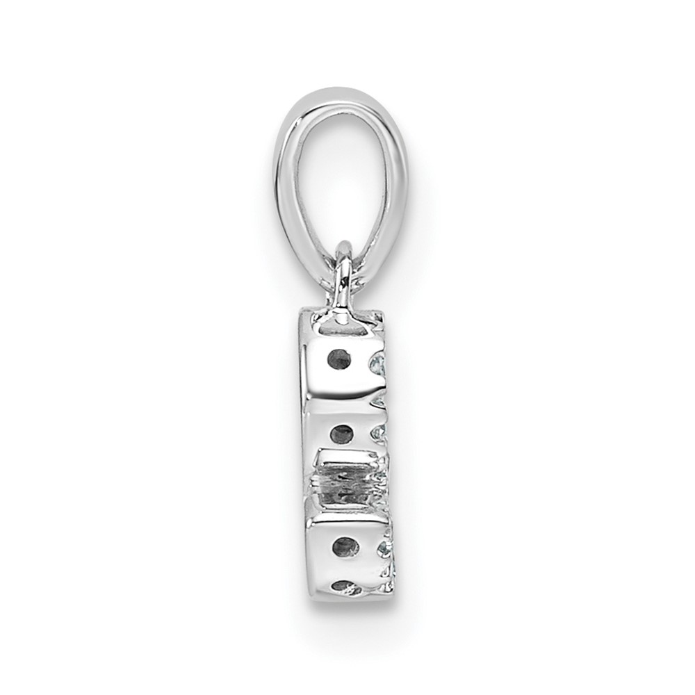 14K  White Gold Diamond Letter S Initial with Bail Pendant (PM9797S-006-WA)