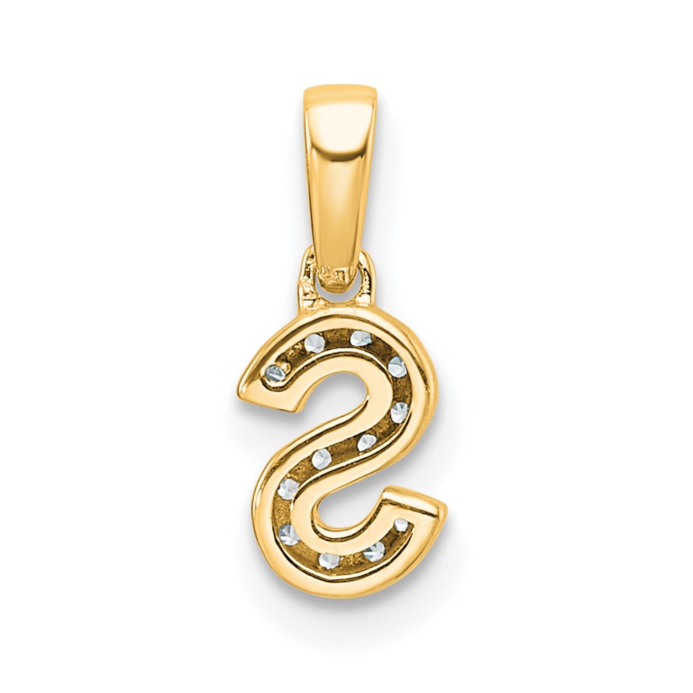 14K  Diamond Letter S Initial with Bail Pendant (PM9797S-006-YA)