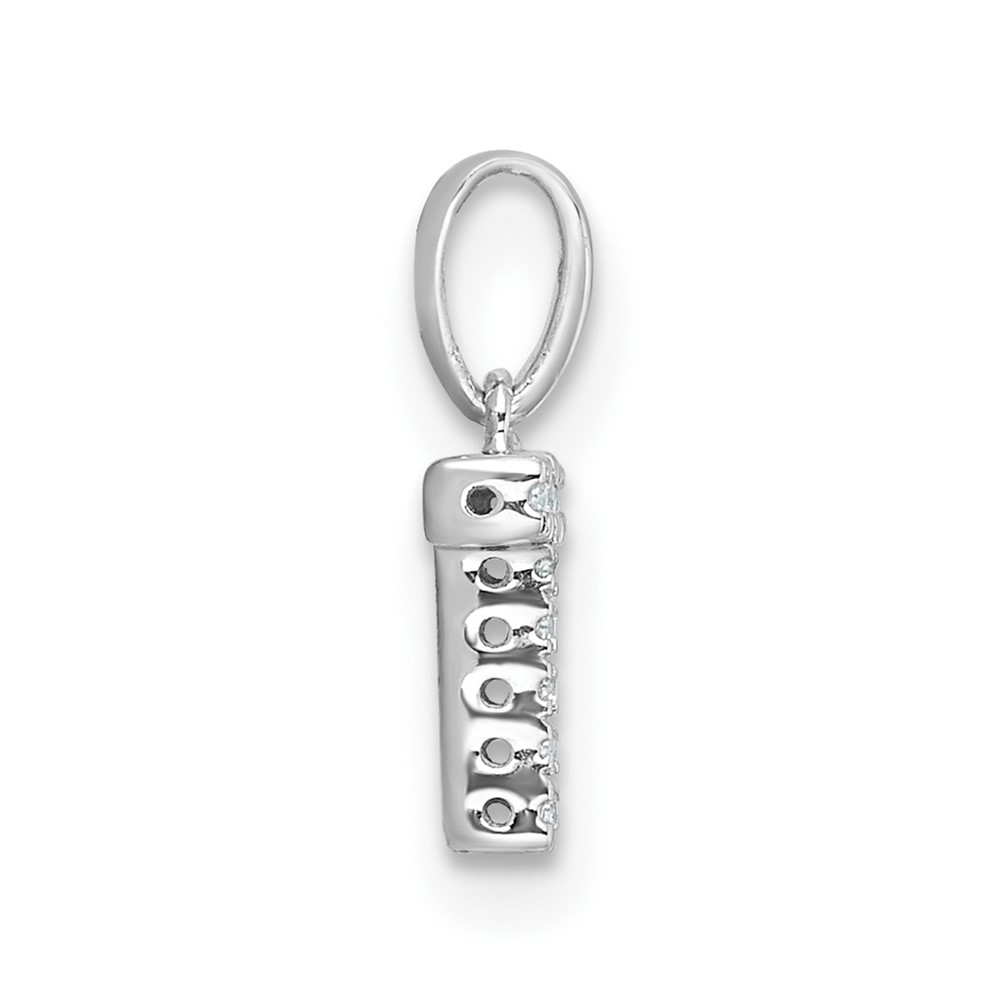 14K  White Gold Diamond Letter T Initial with Bail Pendant (PM9797T-004-WA)