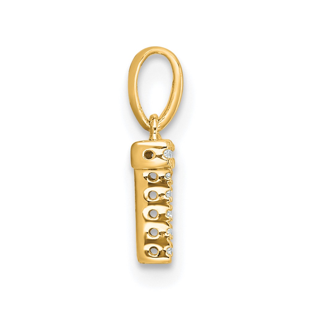 14K  Diamond Letter T Initial with Bail Pendant (PM9797T-004-YA)