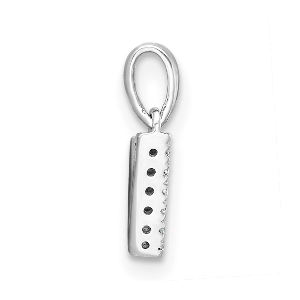 14K  White Gold Diamond Letter V Initial with Bail Pendant (PM9797V-004-WA)