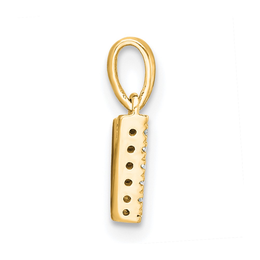14K  Diamond Letter V Initial with Bail Pendant (PM9797V-004-YA)