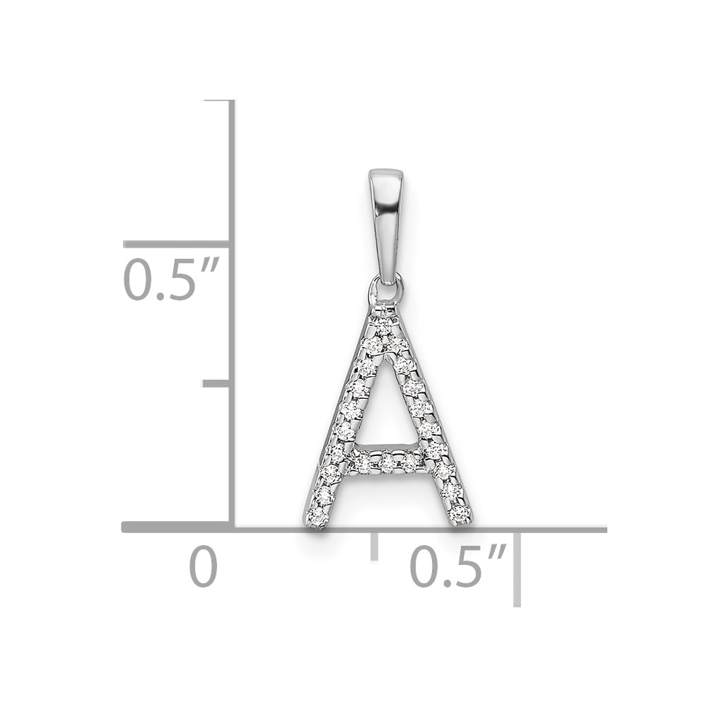 14K White Gold Diamond Letter A Initial Pendant (PM9798A-007-WA)