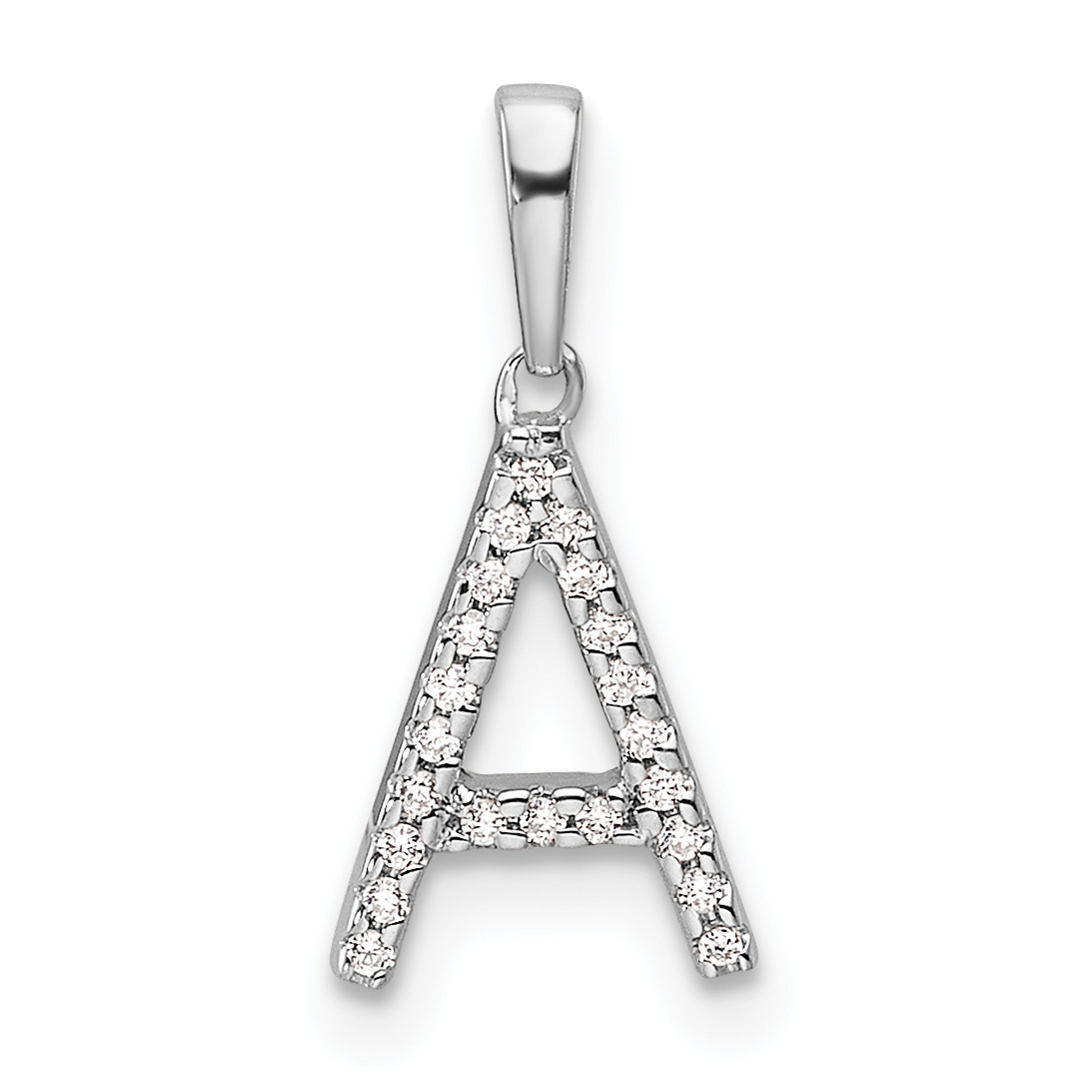 14K White Gold Diamond Letter A Initial Pendant (PM9798A-007-WA)
