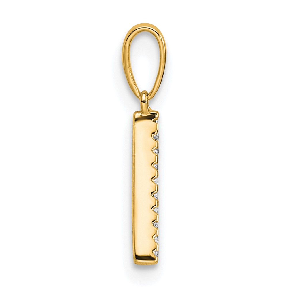 14K Diamond Letter A Initial Pendant (PM9798A-007-YA)