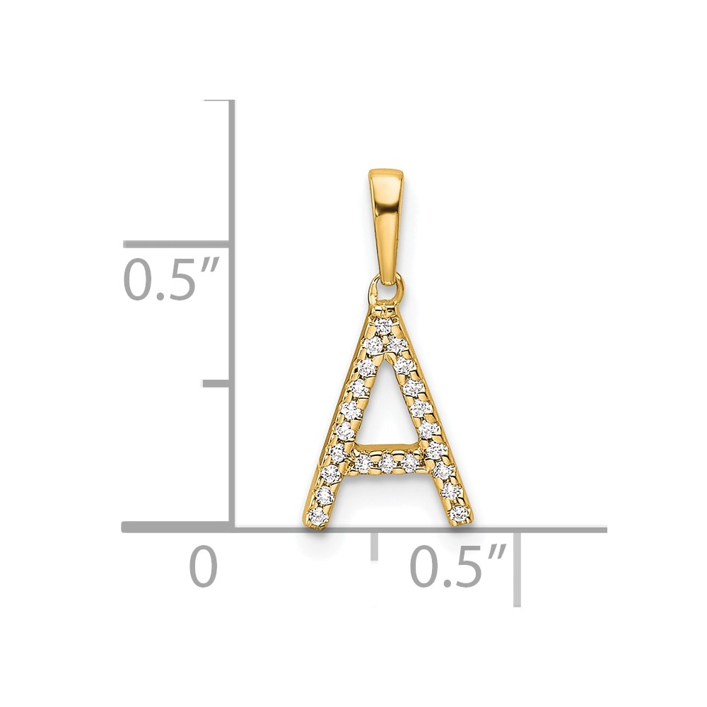 14K Diamond Letter A Initial Pendant (PM9798A-007-YA)